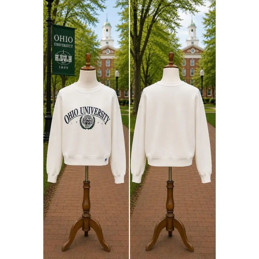Vintage Ohio University Russell Athletic Crewneck Sweatshirt USA XL